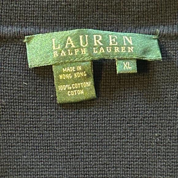 Ralph Lauren navy white button cardigan sweater XL - Picture 3 of 7